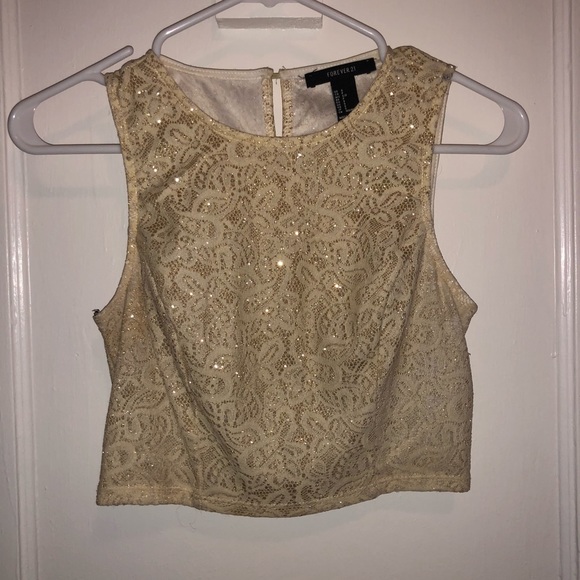 Gold crop top - Picture 1 of 2